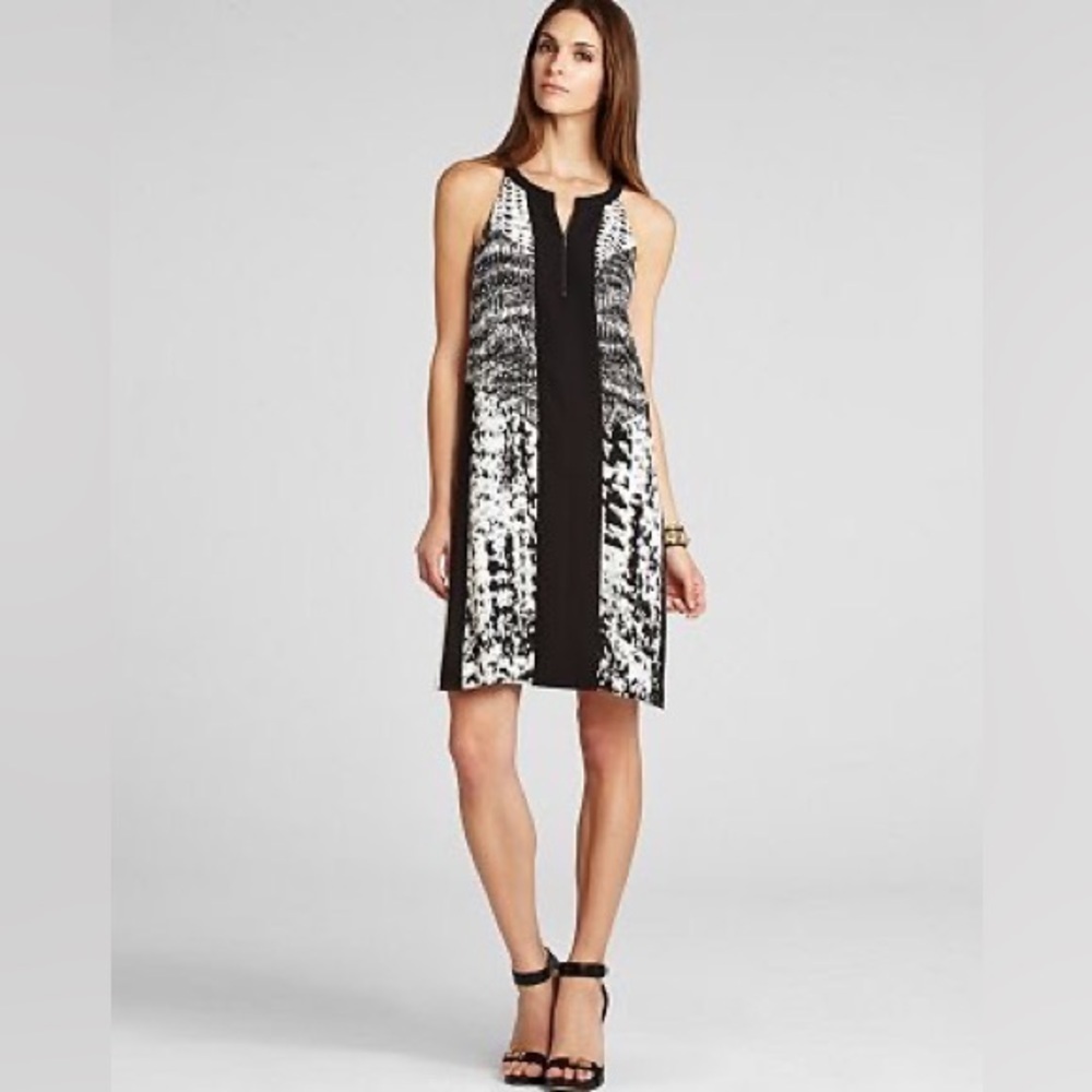 BCBG Maxazria Ava Color Block Printed Dress Size Small